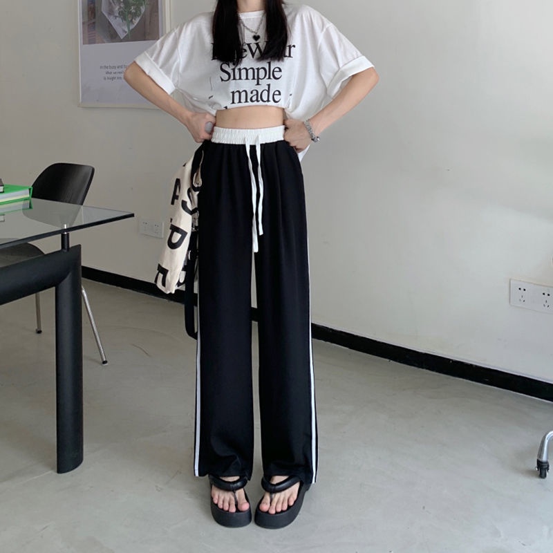 COZOK Quần Dài Ống Rộng Lưng Cao Thời Trang Dễ Phối Đồ