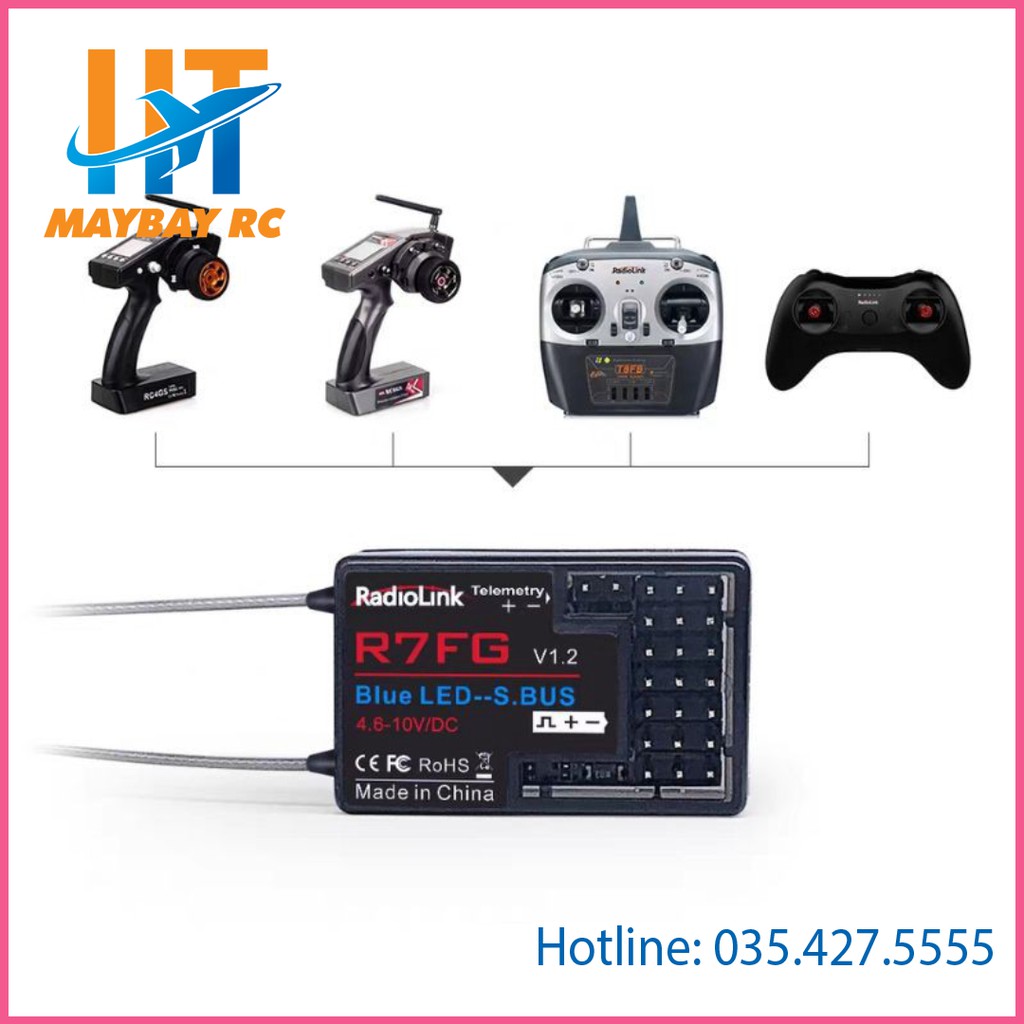 Bộ Thu tín hiệu RX Radiolink R7Fg 2.4g 7ch thích hợp tay rc4gs, rc6gs