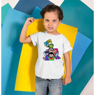 Áo thun trẻ em cotton in hình Những người bạn Teen Titans - cao cấp