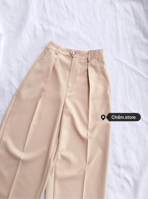 Quần âu nữ form thoáng ống rộng cổ điển-retro trousers (designedbyChấm)