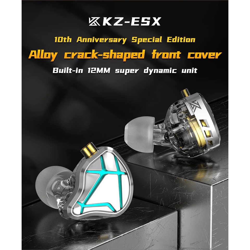KZ ESX Phiên Bản Đặc Biệt Tai Nghe Nhét Tai Có Dây 12MM Năng Động Bass Thể Thao Có Micro