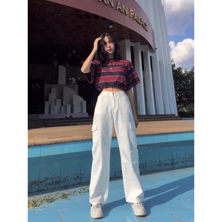 [ ẢNH THẬT ĐỘC QUYỀN REPLEI1986] Áo croptop sọc, dây rút eo