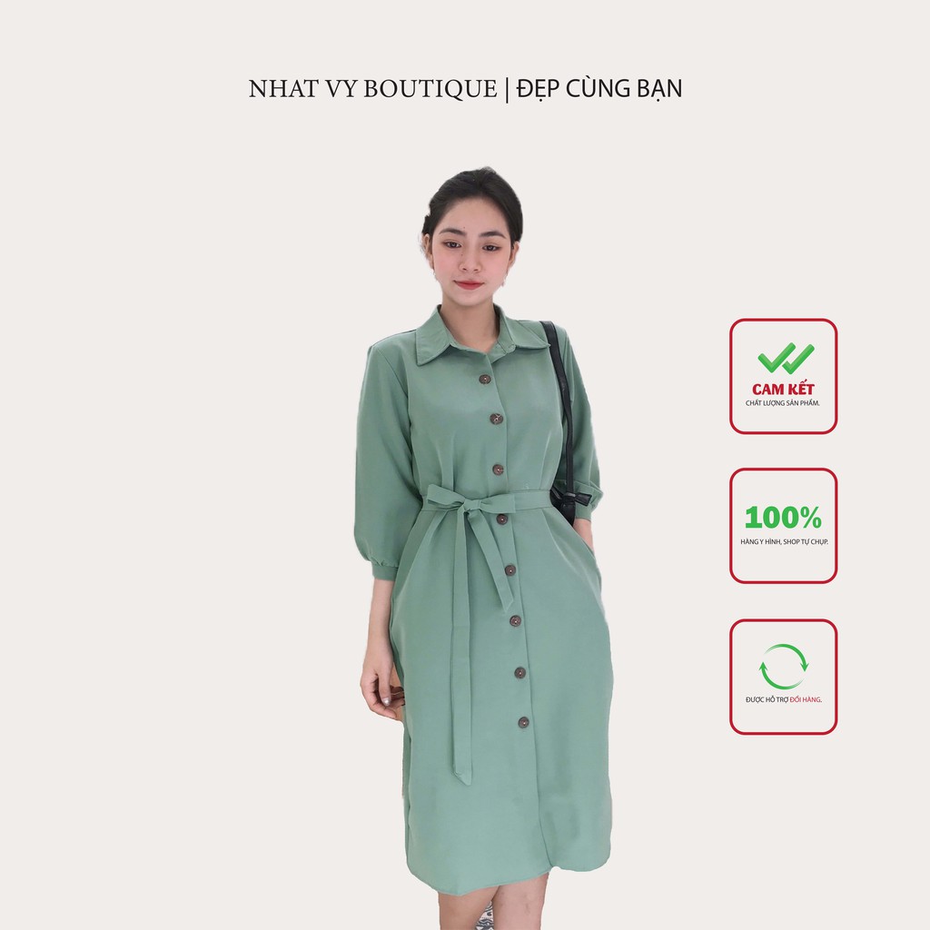 ĐẦM SƠ MI CÚC GỖ - NHATVY D1525