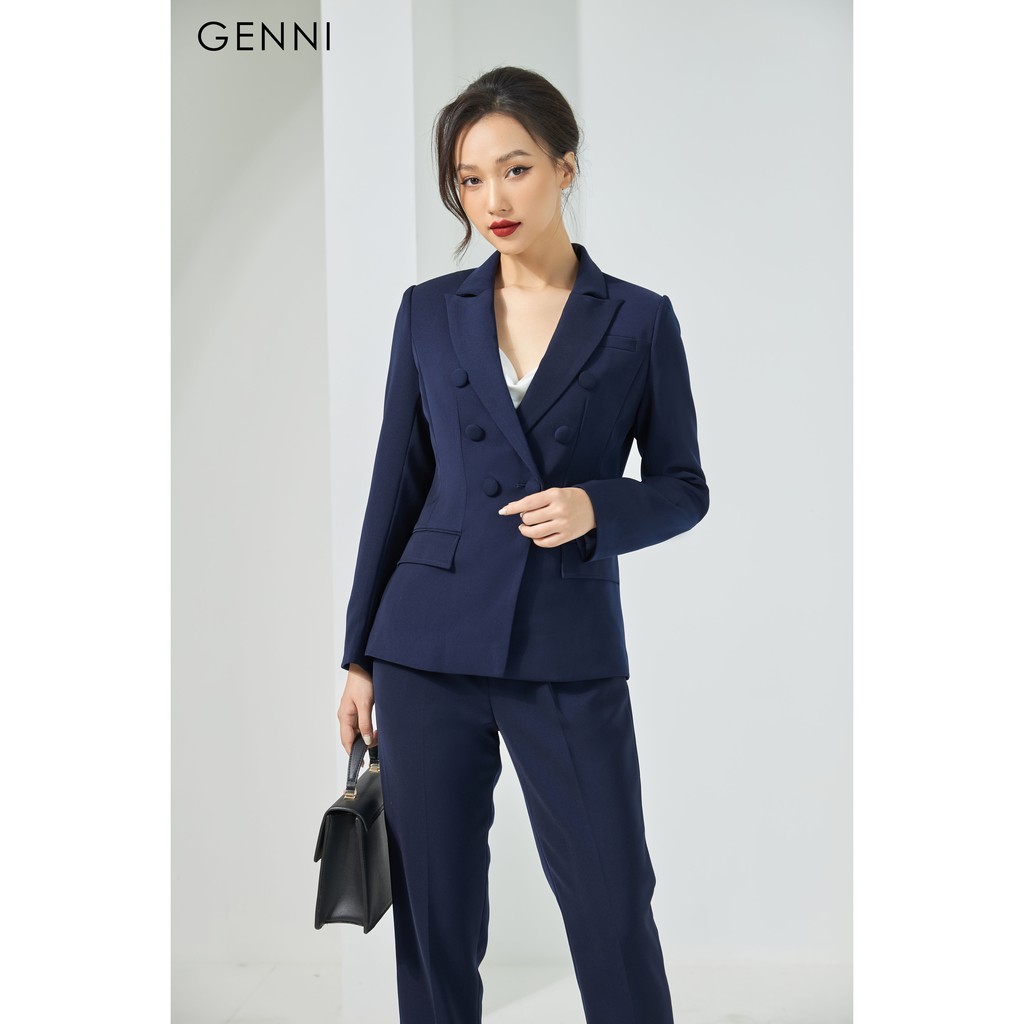 [Mã FAMALLT5 giảm 15% đơn 150k] Áo vest vạt chéo 6 cúc GAV008 - Genni