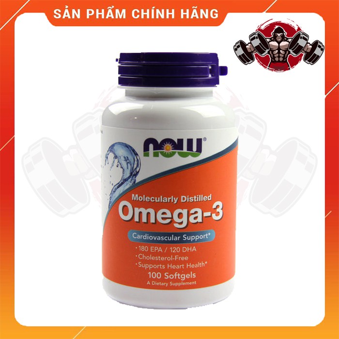 Viên Bổ Sung Giúp Đep Da Chống Lão Hóa Sáng Mắt Dầu Cá Omega3 Fish Oil NOW Omega 3 100 Viên Từ Mỹ