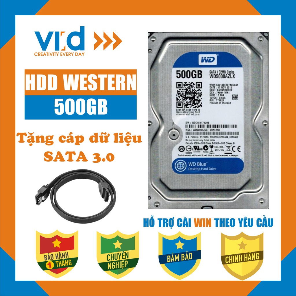 (Hàng Mới Về) .Ổ cứng HDD PC 3,5"  500GB 320GB, 250GB, Western , Seagae-Tặng cáp Sata 3.0-Hàng nhập khẩu tháo máy đồng b