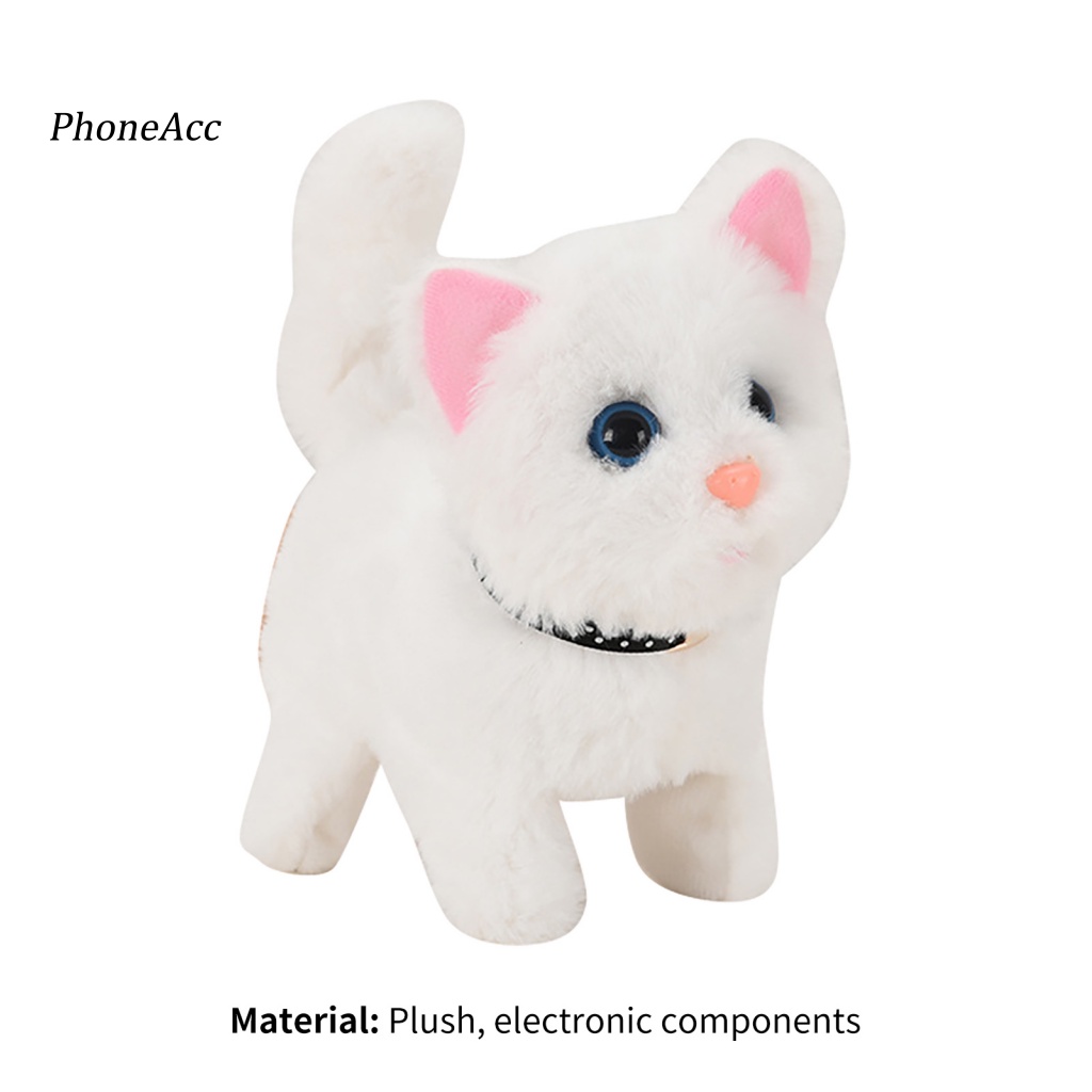 Đồ Chơi Mèo Nhồi Bông Điện Tử Cầm Tay Chạy Pin Vui Nhộn Cho Bé