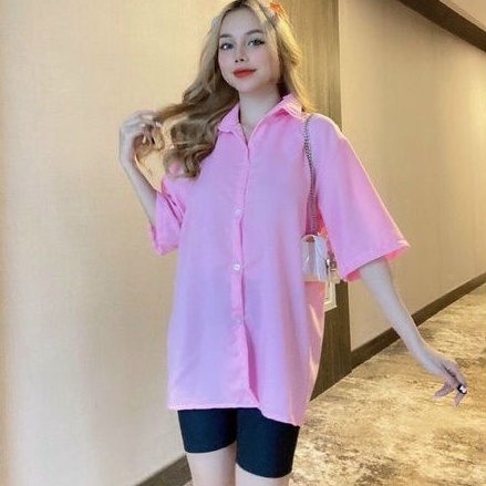 Áo sơ mi tay lỡ thêu hình sau lưng siêu cưng ❤ ALOHASHOP