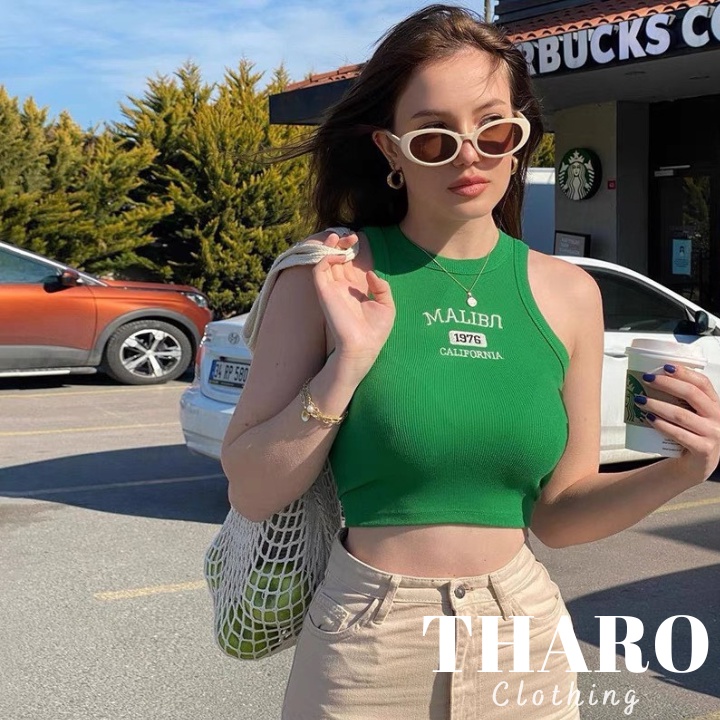 Áo Croptop Nữ Ba Lỗ Thêu Logo 1976 - Tharo Clothing [AO00077]