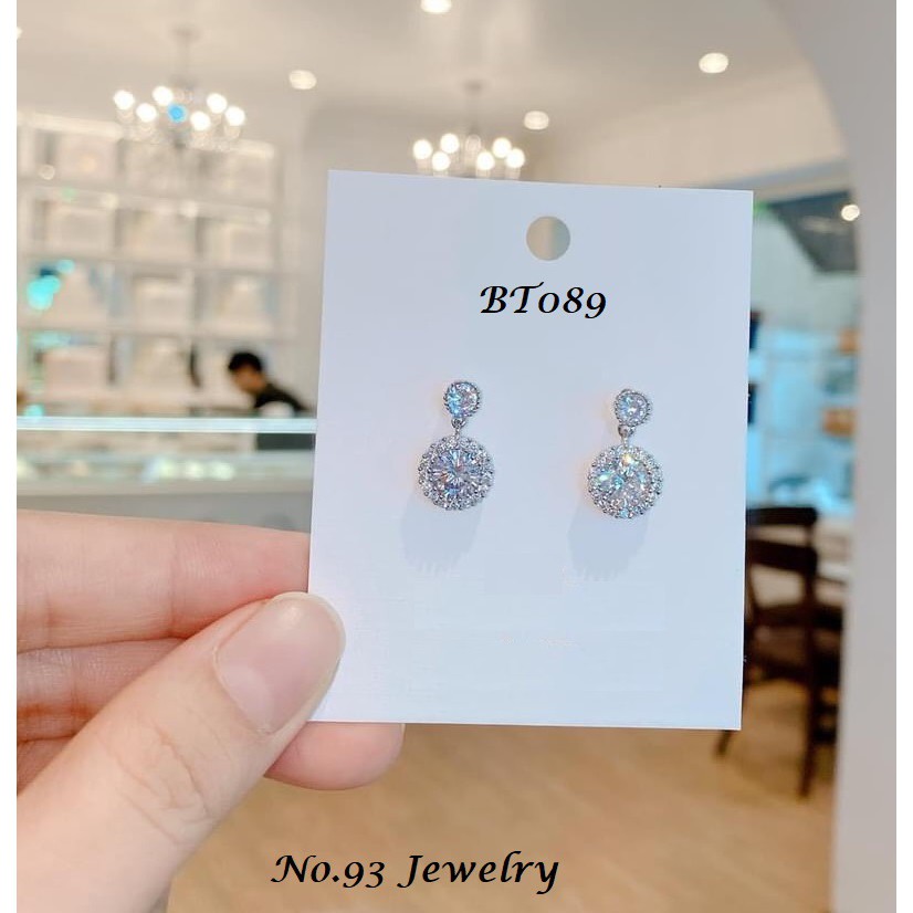 Bông Tai Nữ Bạc đính đá sang trọng cuốn hút trang sức cao cấp No.93 Jewelry BT089