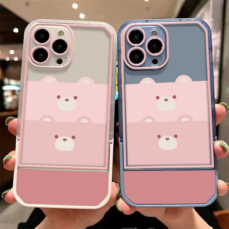 Ốp Điện Thoại Silicon TPU Mềm Trong Suốt Chống Sốc Có Giá Đỡ Cho iPhone 13 12 11 Pro X XR XS Max SE 2020 6 6S 7 8 Plus