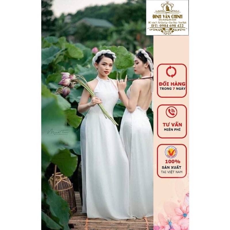 áo dài chụp sen đẹp DA0001 (Mua Áo Tặng Quần+ Mấn)- xưởng áo dài veston Duy Chinh