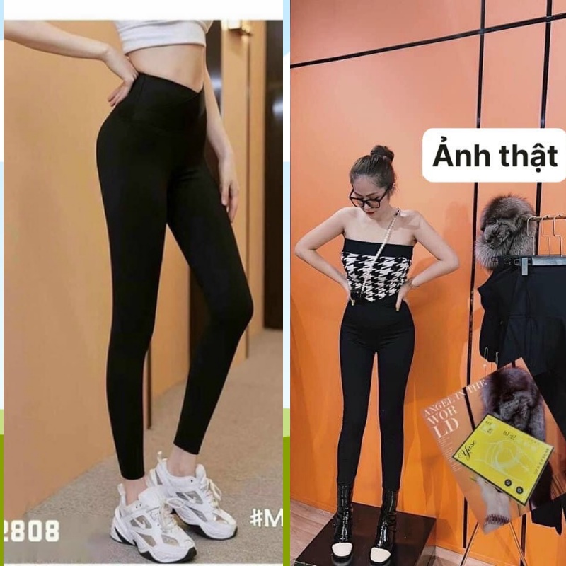 Quần legging nữ gen bụng thần thánh cạp cao full hộp màu vàng yukago