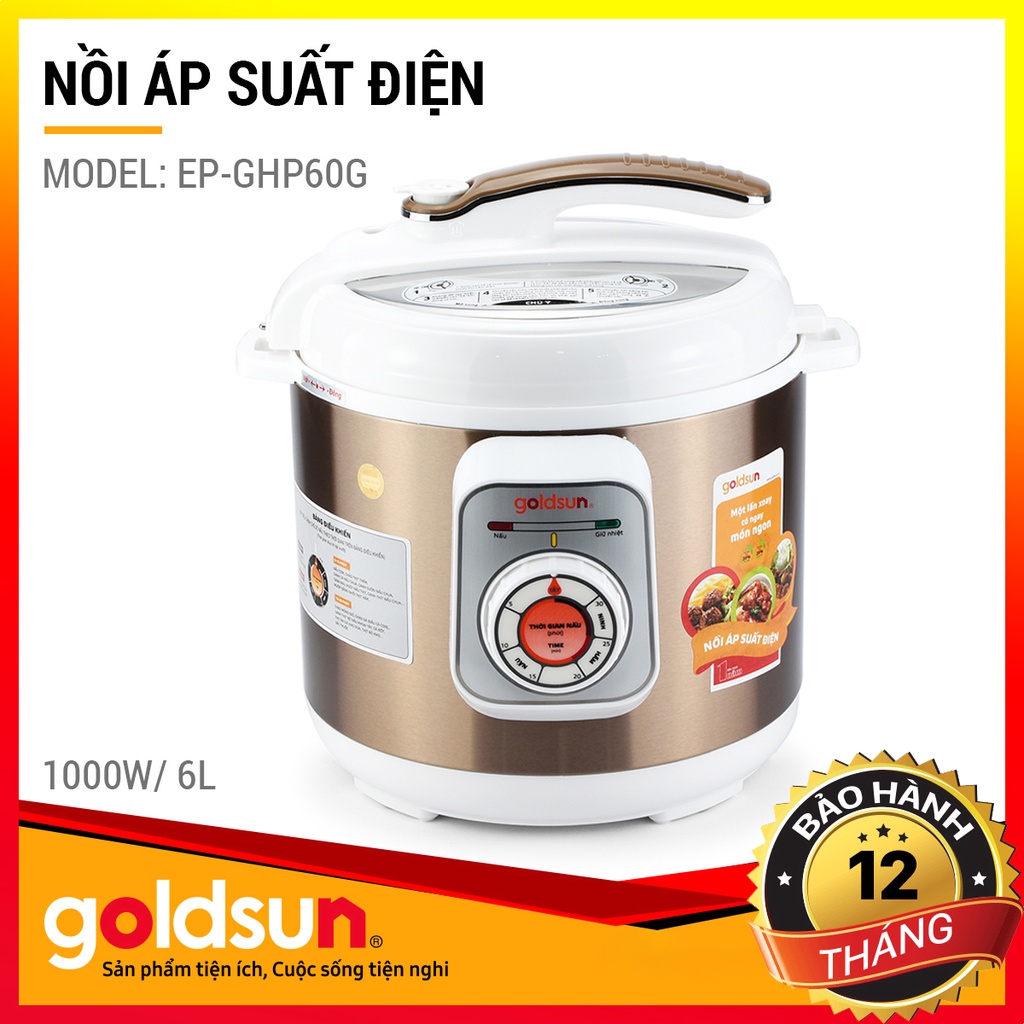 Nồi áp suất điện 6 lít - Chính Hãng Goldsun