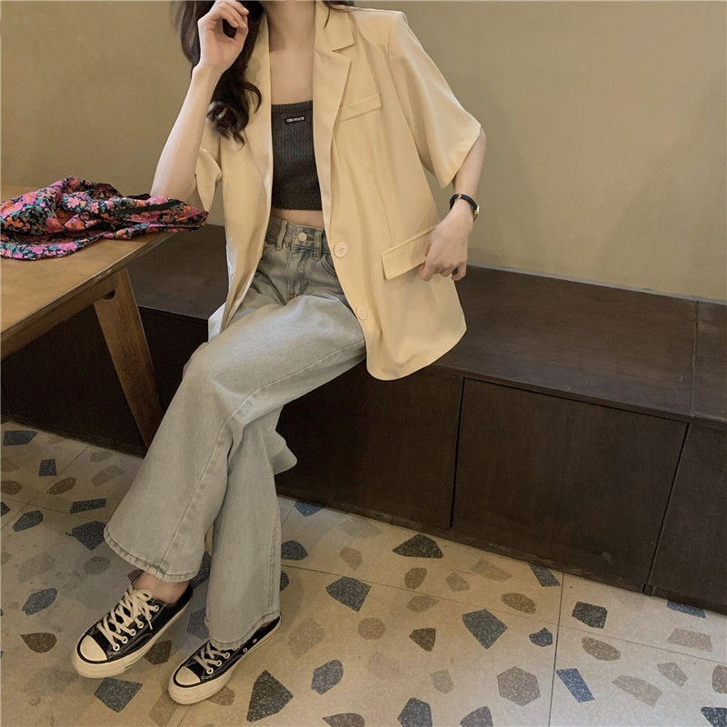 [Kèm Video SP] Áo Blazer Nữ Cao Cấp Tay Ngắn Cổ Vest Phối Cúc Phong Cách Trẻ Trung Thời Trang Sugal BLAZER SG 001 | BigBuy360 - bigbuy360.vn