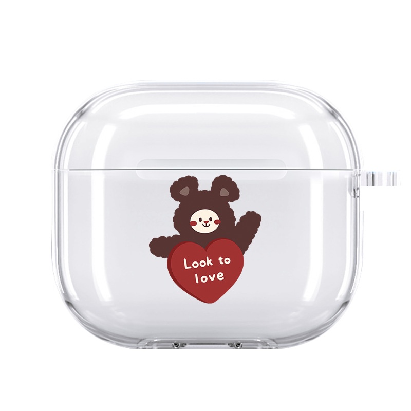 Vỏ Bảo Vệ Hộp Sạc Tai Nghe airpods 1 2 Pro 3rd Generation Pro 1/2 Trong Suốt Chống Sốc Họa Tiết Hoạt Hình Kèm Dây Đeo Kiểu Nhật Hàn