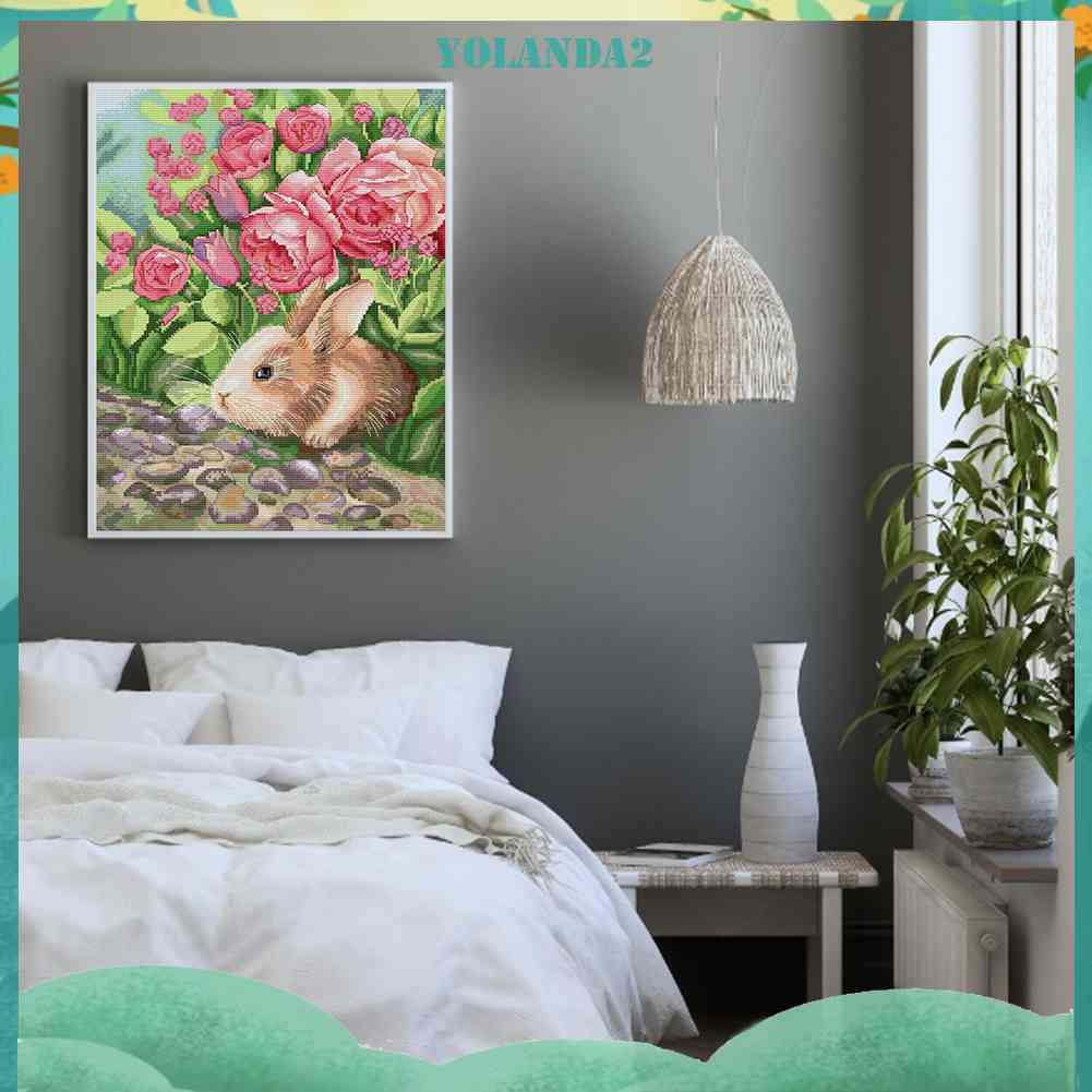Toàn Bộ Bộ Tranh Thêu Chữ Thập Tự Làm Họa Tiết 14CT Hình Thỏ Con Xinh Xắn