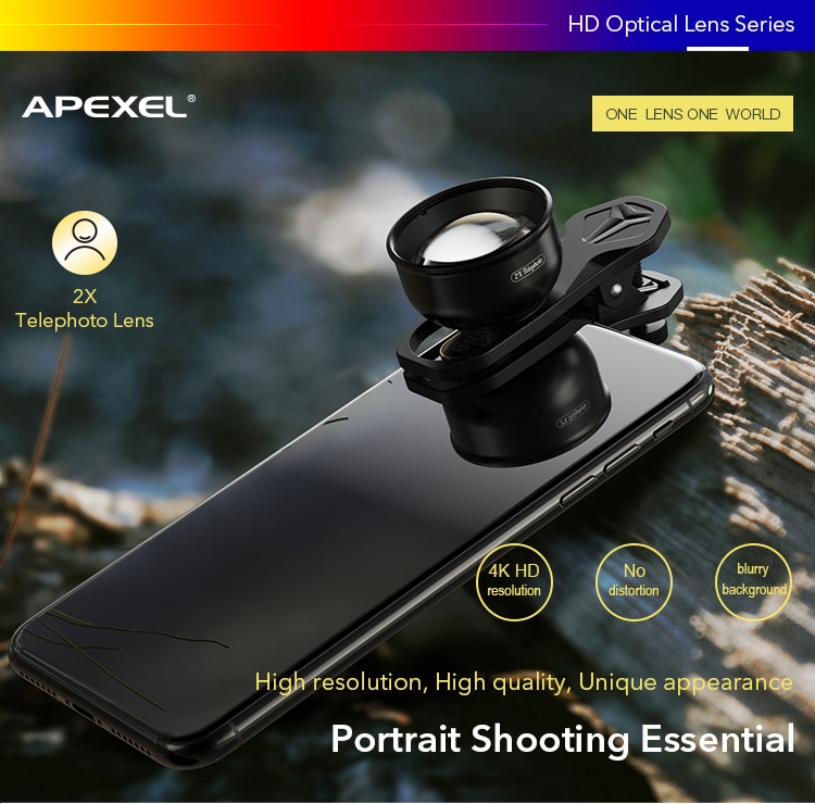 Ống Kính Apexel HD 2X Chuyên Nghiệp Cho Camera Điện Thoại iPhone Samsung Android