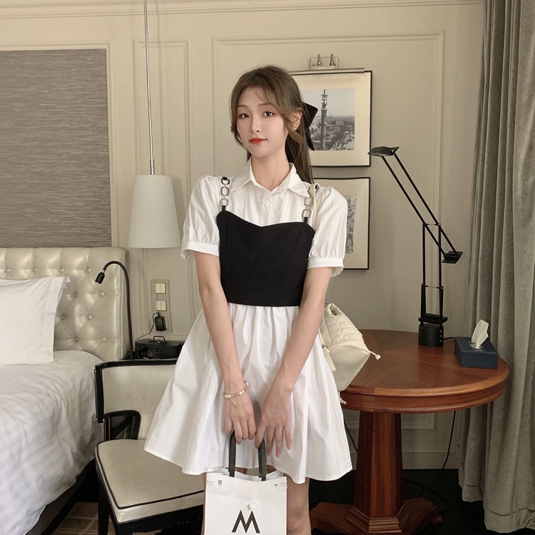 Set đầm sơ mi PERTY dáng ôm phong cách thời trang Hàn Quốc dành cho nữ