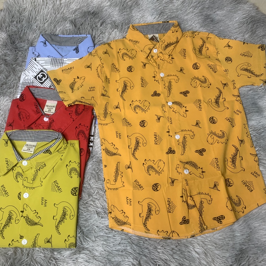 áo sơ mi bé trai 20-35kg ảnh thật shop tự chụp chất cotton co dãn mềm đẹp