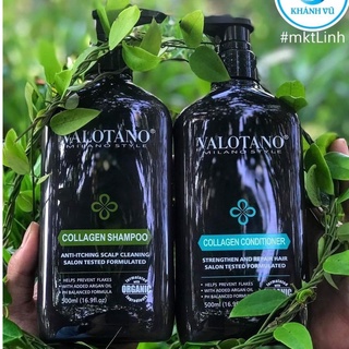 Cặp dầu gội - xả siêu phục hồi valotano collagen 500ml
