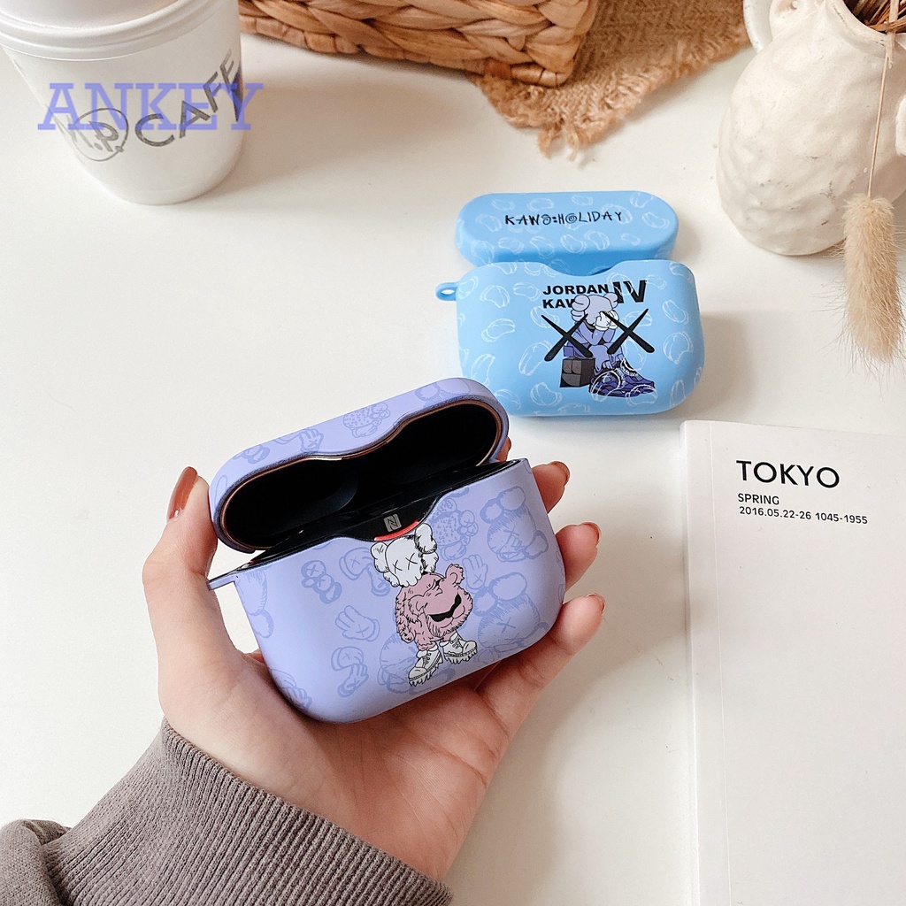 Sony WF-1000XM3 WF-1000XM4 Case Vỏ bọc bảo vệ hộp sạc tai nghe không dây hình KAWS cho Sony WF-1000XM3 WF-1000XM4