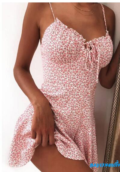 Đầm Hai Dây In Họa Tiết Hoa Quyến Rũ Dành Cho Nữ