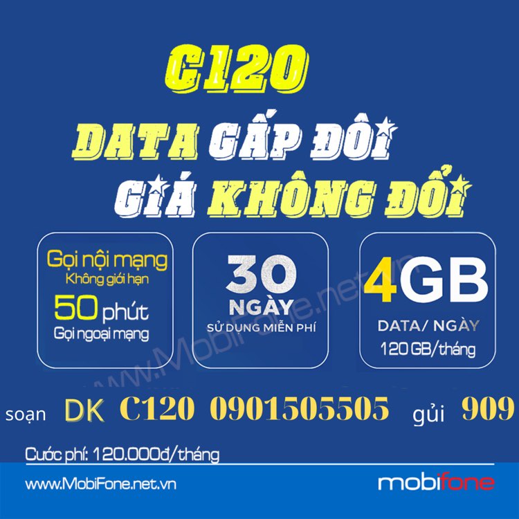 Sim 4g monbifone 09 số đẹp,dễ nhớ  đăng ký 4g , c120, DTHN max băng thông.