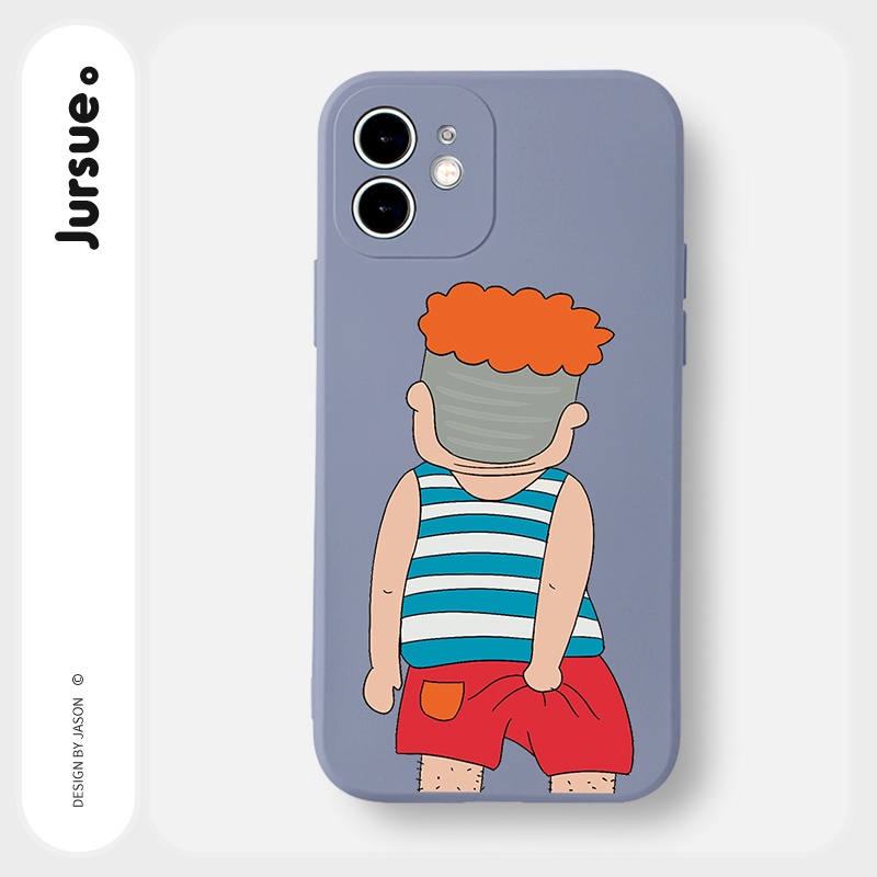 Ốp lưng JURSUE hoạt hình cặp đôi dễ thương đẹp cho iPhone 13 12 11 Pro Max SE 2020 X XR XS ip 8 7 6 6S Plus kute Y1746