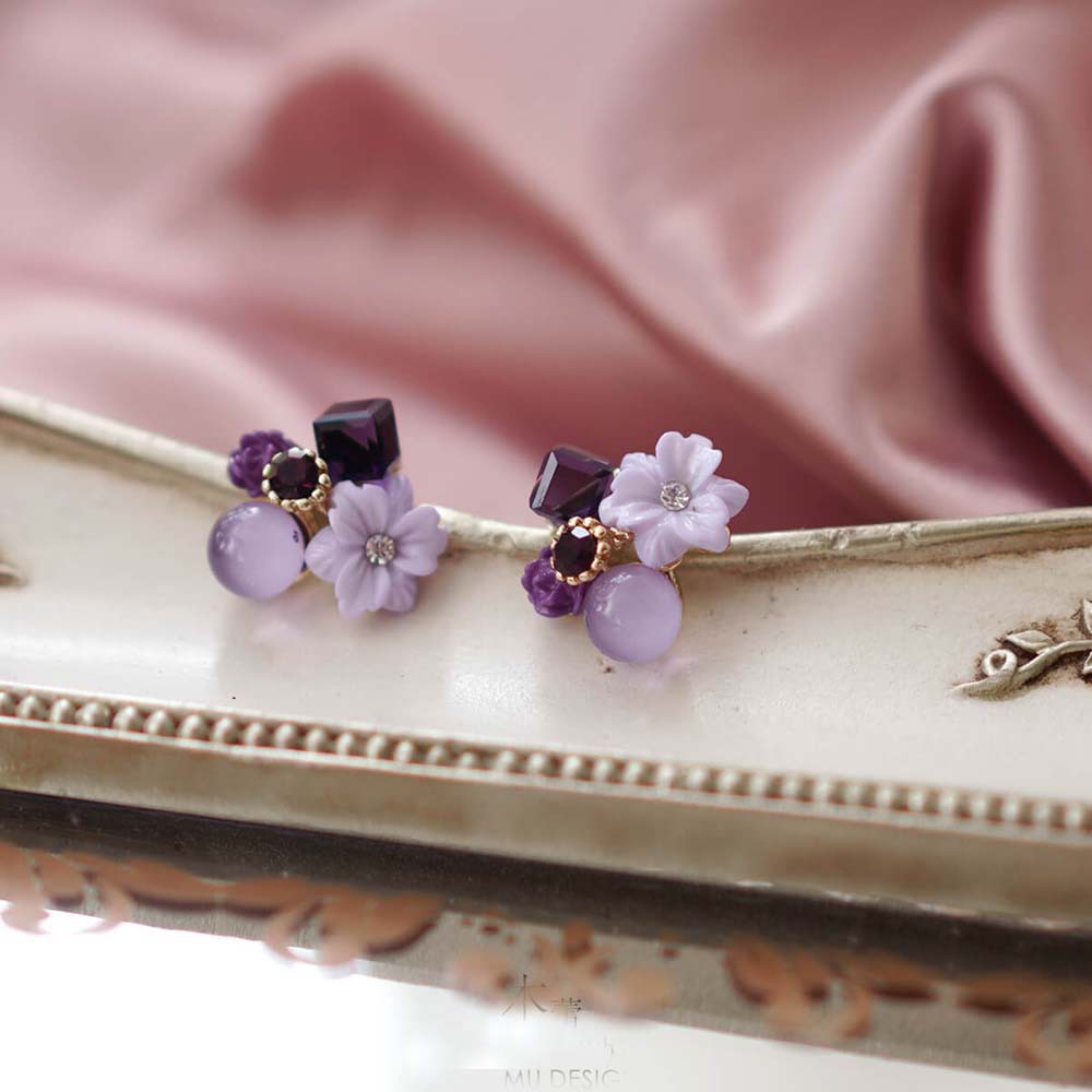 Khuyên Tai Nữ Trang Tạo Hình Độc Đáo Chất Liệu Resin 925