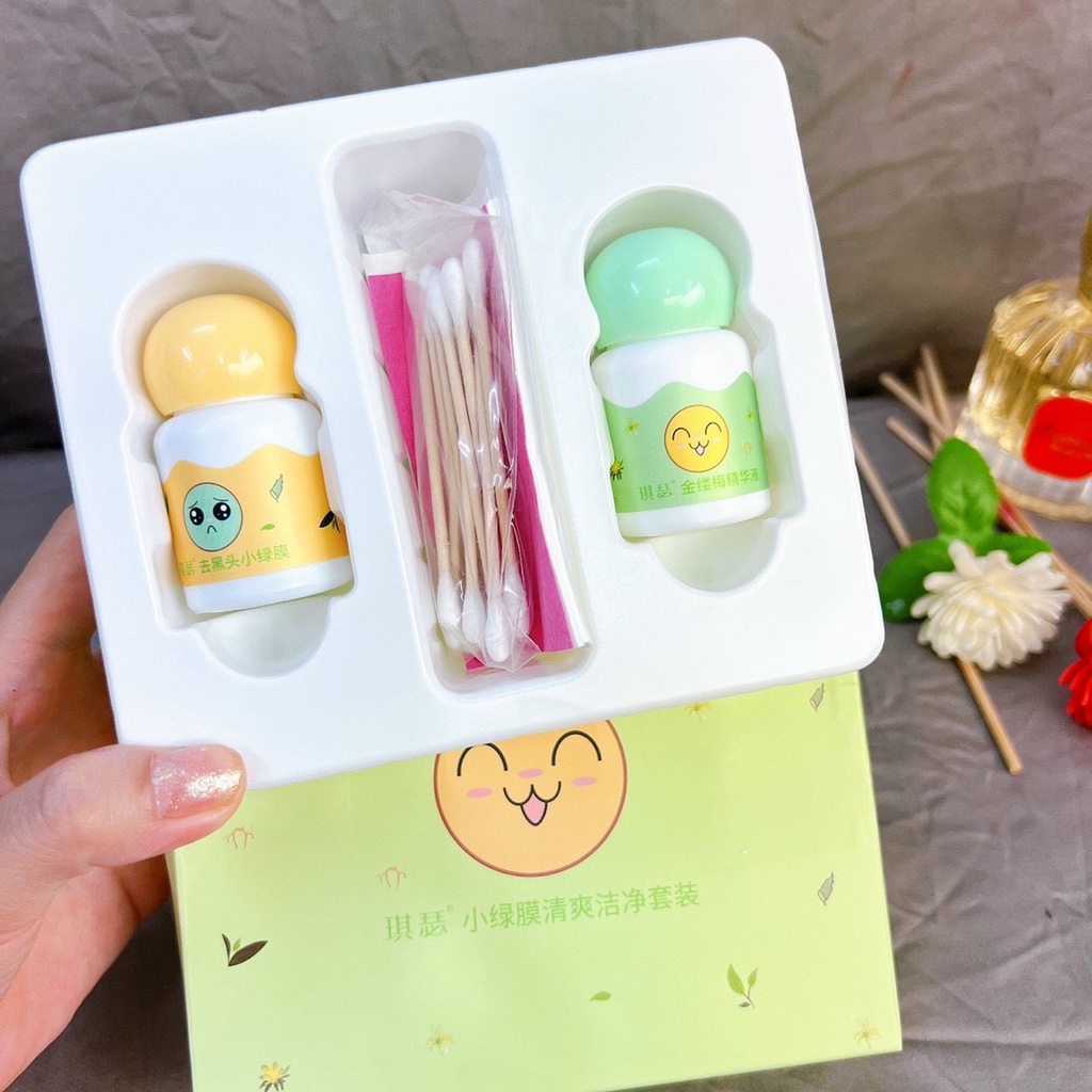 Hộp 2 lọ lăn mụn đầu đen QISE