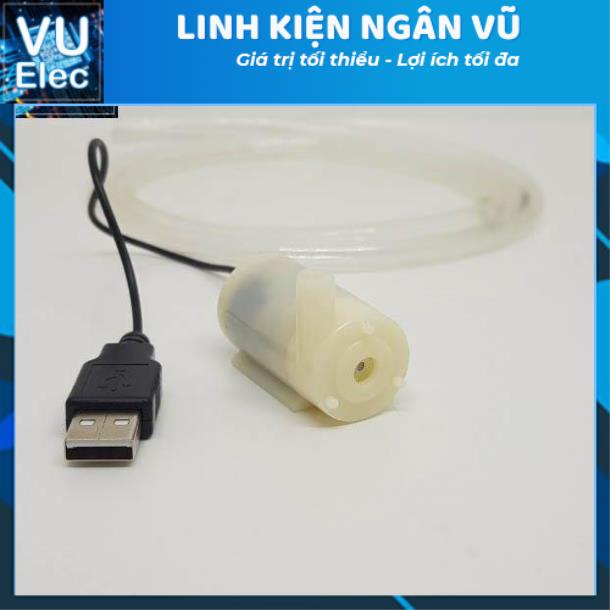 Combo Máy Bơm chìm Bể Cá Mini USB-F01 kèm 1 mét tio trắng