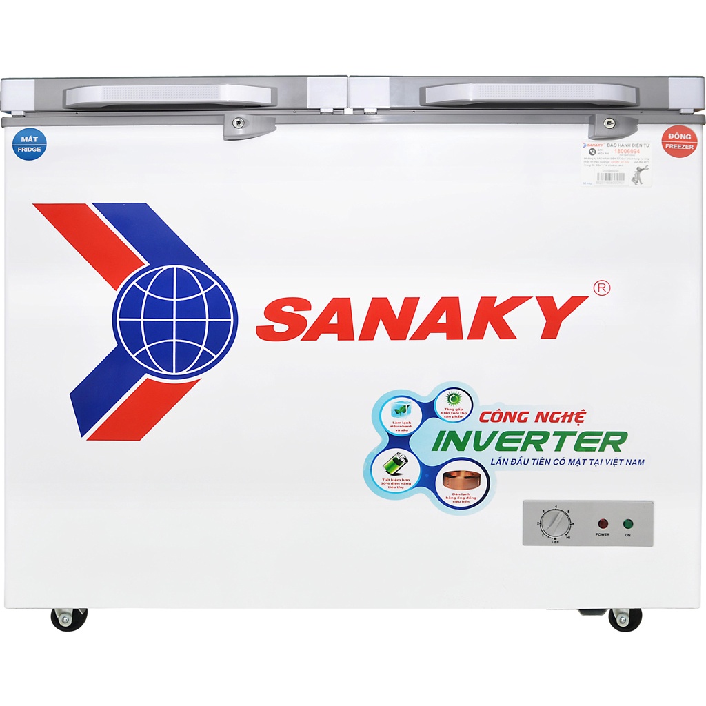 VH-4099W4K - Tủ đông mát Sanaky Inverter 280 lít VH-4099W4K   2 ngăn 2 cửa, Dàn lạnh Đồng - giao hàng miễn phí HCM
