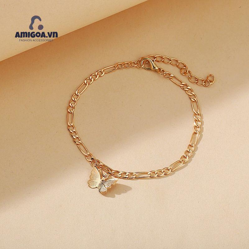 ✨✨Lắc Chân Mặt Hình Bướm Chất Liệu Hợp Kim Phong Cách Retro Đơn Giản