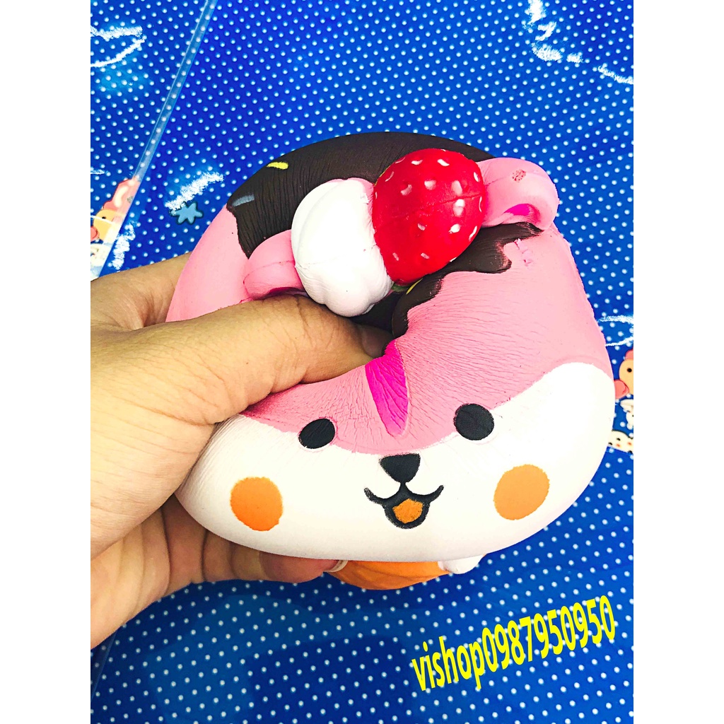 Squishy Lớn JUMBO Hình kem gấu mũ dâu socola Đồ Chơi Xốp Giảm Stress Hình mềm mịn dễ Thương đàn hồi Cho Bé