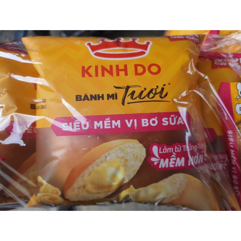 Bánh Mì Ổ Tròn Bơ Sữa Kinh Đô Ổ 60gam ( Lốc 10 Bánh)