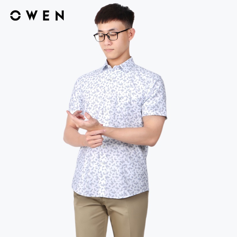 Áo sơ mi ngắn tay Nam Owen Nano Regular Fit Trắng - AR23765N