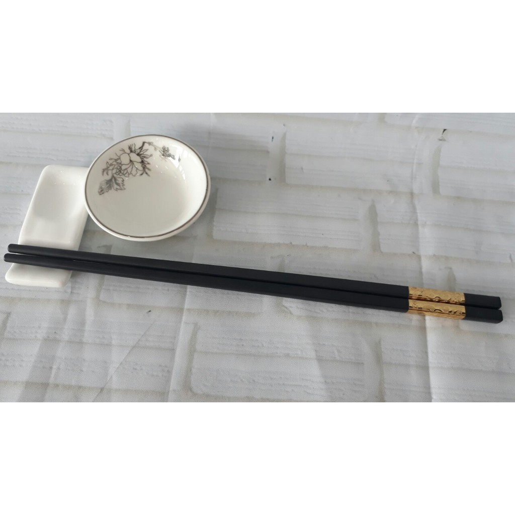 [Hot]-Combo 2 hộp (20 đôi )đũa sừng chống mốc viền mạ