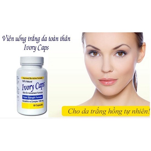 Viên Uống Hỗ Trợ Trắng Da Giảm Nám Ivory Caps Glutathione - Nội địa Mỹ - Trắng sáng tự nhiên