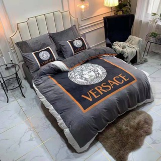 Set chăn ga gối nỉ nhung thêu thương hiệu