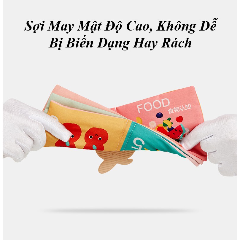 Bộ Sách Vải 6 Chủ Đề Phát Triển Thị Giác, Xúc Giác, Thính Giác, Giúp Trẻ Phát Triển Trĩ Não - KUB