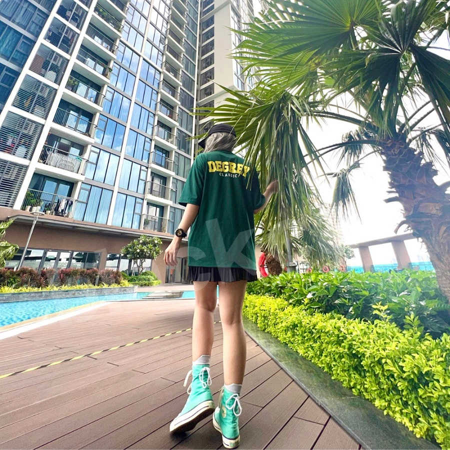 Áo Thun Dáng Rộng Tay Lỡ DEGREY Unisex Blackcat- T01