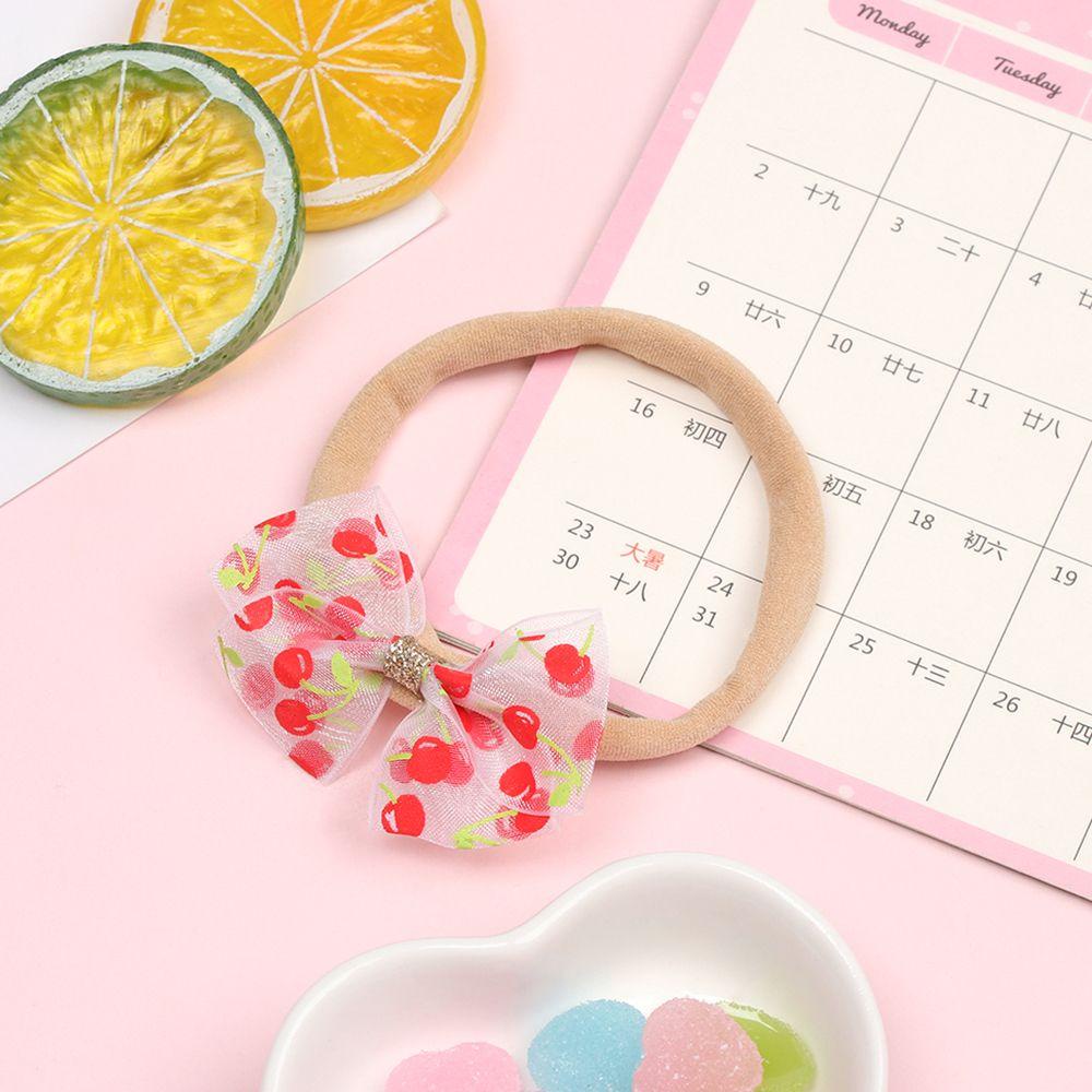 1 Dây Cột Tóc Co Giãn Thắt Nơ In Họa Tiết Hoa Kiểu Công Chúa Dùng Làm Quà Tặng Cho Bé Gái