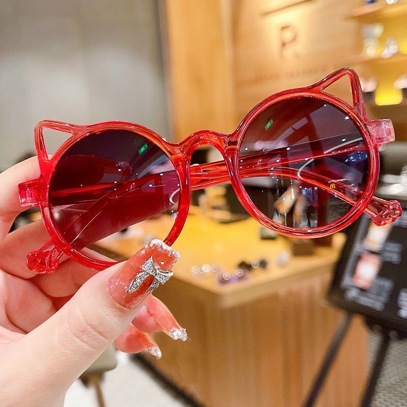 Kính cho bé chống tia UV bảo vệ mắt, kính râm chống nắng, bụi kiểu tai mèo thời trang đáng yêu - VPP Gấu bông Baby