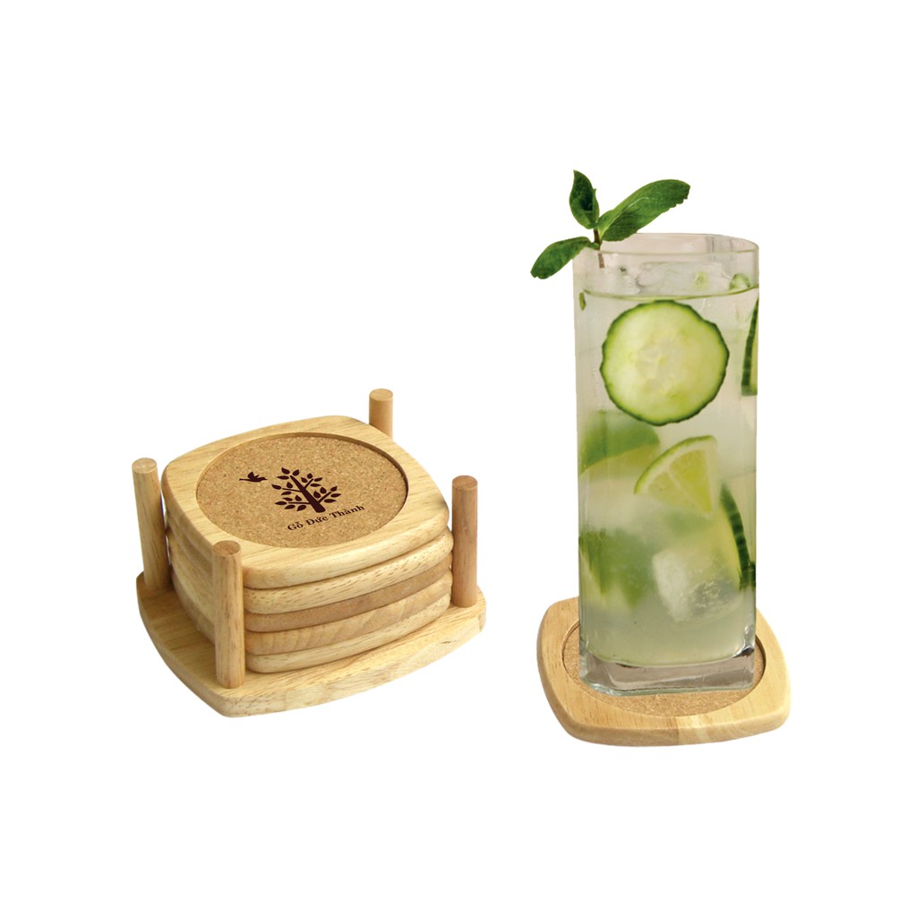 Miếng lót ly 6 cái gỗ Đức Thành