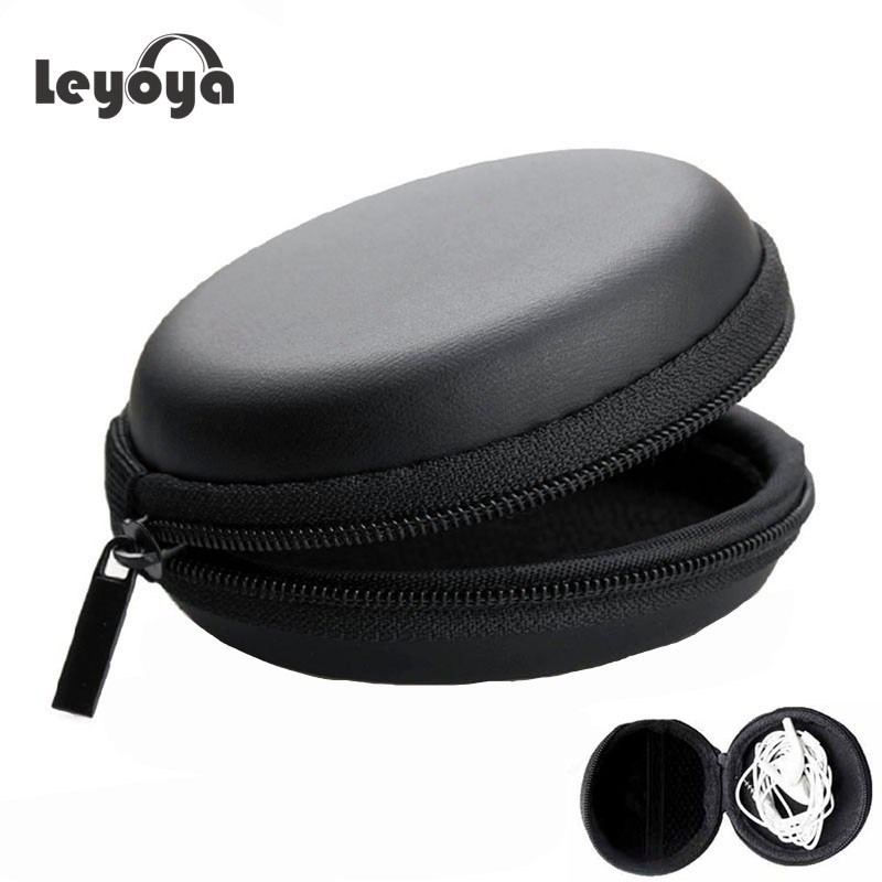 Leyoya Hộp Tròn mini: Bao Da Đựng Tai Nghe / Dây Cáp / Chìa Khóa / Usb / Thẻ sd