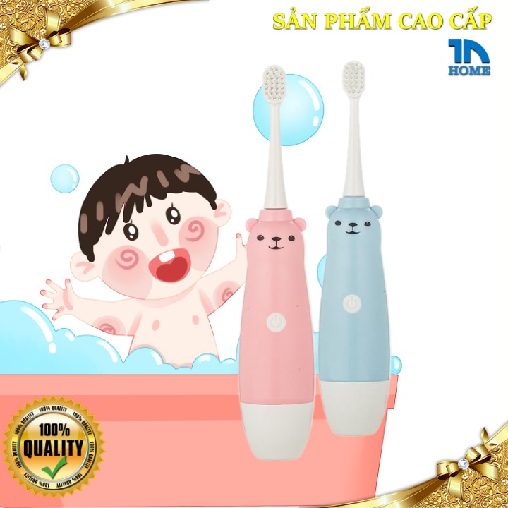 Bàn chải điện cho bé dùng Pin, bàn chải đánh răng điện tự động chống nước  Parhdoas
