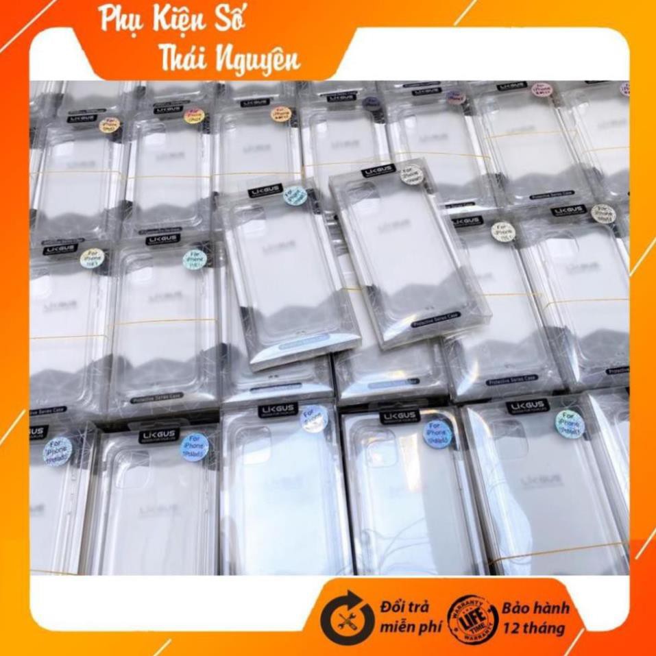 Ốp Likgus Chống Sock các mã Iphone từ 6 đến 12 pro max lưng Cứng Viền Dẻo Siêu Bền Trong Suốt Không Ố Màu