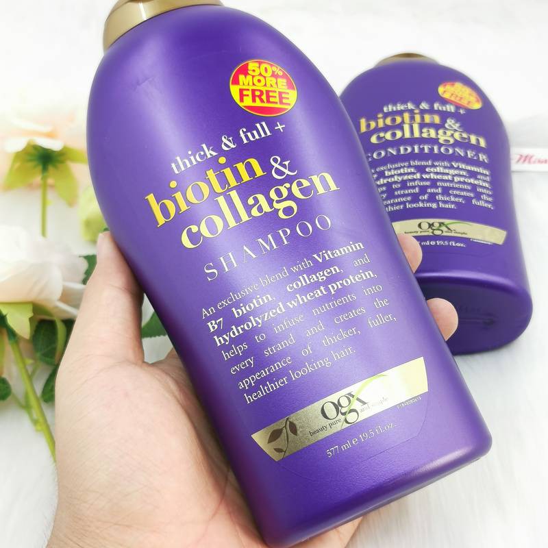 Dầu Gội Xả Biotin Collagen Chống Rụng Tóc Và Kích Thích Mọc Tóc 577ml(Một Cặp)