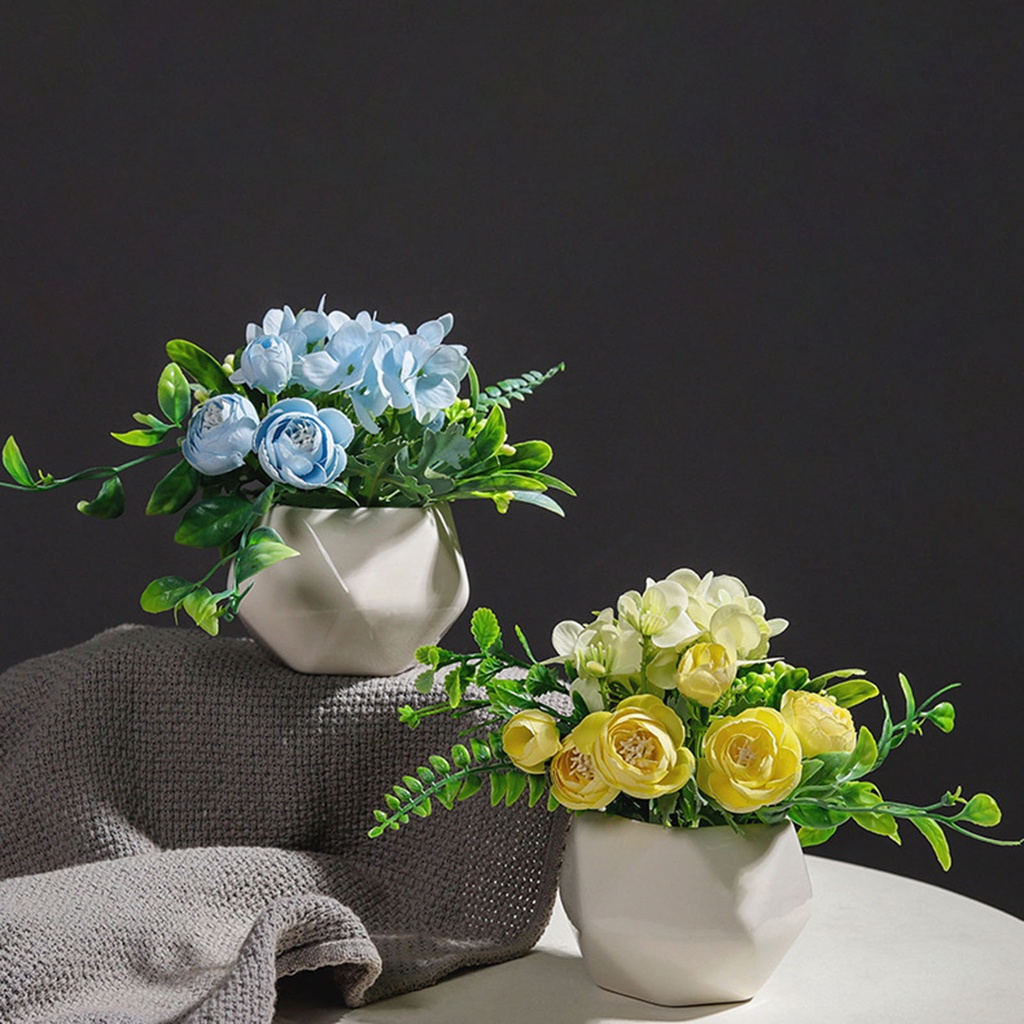 Chậu Hoa Nhân Tạo Tinh Xảo Bằng Nhựa Dùng Trang Trí Phòng Khách Đa Năng